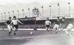 Gordon Turner closes in on goal but cannot break the deadlock