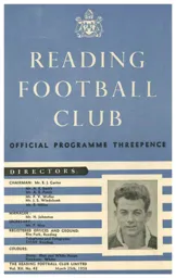 Programme: Reading vs Luton Town FC (25th Mar 1958)