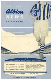 Programme: West Bromwich Albion vs Luton Town FC (26th Apr 1958)