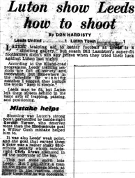 Match Report: Leeds United vs Luton Town FC (26th Aug 1958)