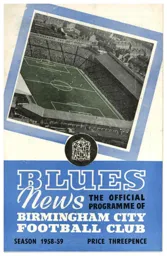 Programme: Birmingham City vs Luton Town FC (30th Aug 1958)