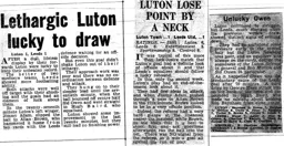 Match Report: Luton Town FC vs Leeds United (3rd Sep 1958)