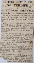Match Report: Luton Town FC vs Manchester City (17th Sep 1958)