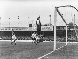 Fred Else makes a routine catch as Gordon Turner is lurking in case the ball comes loose