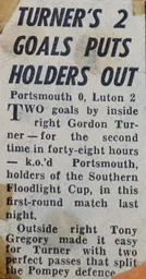 Match Report: Portsmouth vs Luton Town FC (3rd Nov 1958)