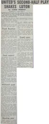 Match Report: Newcastle United vs Luton Town FC (8th Nov 1958)