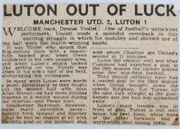 Match Report: Manchester United vs Luton Town FC (22nd Nov 1958)