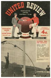 Programme: Manchester United vs Luton Town FC (22nd Nov 1958)