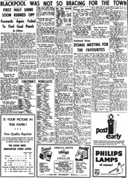 Match Report: Blackpool vs Luton Town FC (6th Dec 1958)
