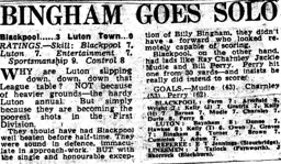 Match Report: Blackpool vs Luton Town FC (6th Dec 1958)