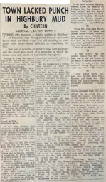 Match Report: Arsenal vs Luton Town FC (27th Dec 1958)