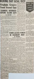 Match Report: Arsenal vs Luton Town FC (27th Dec 1958)