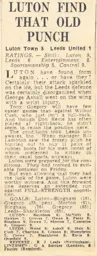 Match Report: Luton Town FC vs Leeds United (10th Jan 1959)