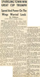 Match Report: Luton Town FC vs Leeds United (10th Jan 1959)
