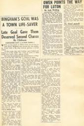 Match Report: Leicester City vs Luton Town FC (24th Jan 1959)
