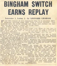 Match Report: Leicester City vs Luton Town FC (24th Jan 1959)