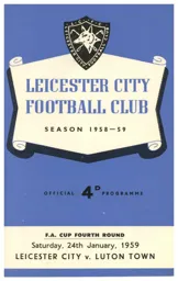 Programme: Leicester City vs Luton Town FC (24th Jan 1959)