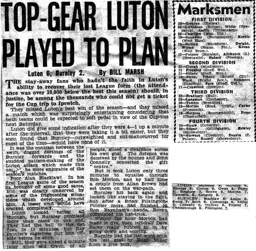 Match Report: Luton Town FC vs Burnley (7th Feb 1959)