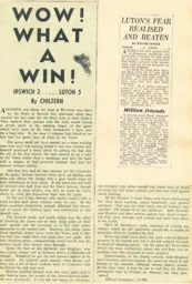 Match Report: Ipswich Town vs Luton Town FC (14th Feb 1959)