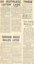 Match Report: Ipswich Town vs Luton Town FC (14th Feb 1959)