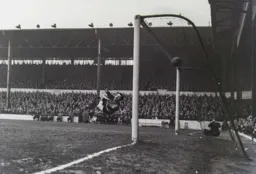 City keeper Dave MacLaren is beaten all ends up by George Cummins long range effort for the Town`s third goal