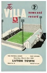 Programme: Aston Villa vs Luton Town FC (21st Mar 1959)