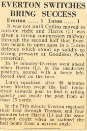 Match Report: Everton vs Luton Town FC (30th Mar 1959)