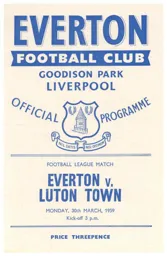Programme: Everton vs Luton Town FC (30th Mar 1959)