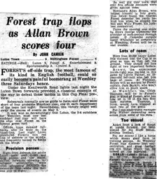 Match Report: Luton Town FC vs Nottingham Forest (9th Apr 1959)