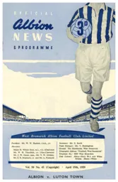 Programme: West Bromwich Albion vs Luton Town FC (15th Apr 1959)
