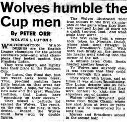 Match Report: Wolverhampton Wanderers vs Luton Town FC (18th Apr 1959)