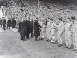 The Duke of Edinburgh about to shake hands with Ron Baynham