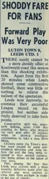 Match Report: Luton Town FC vs Leeds United (29th Aug 1959)
