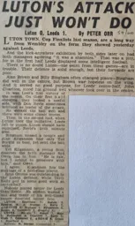 Match Report: Luton Town FC vs Leeds United (29th Aug 1959)
