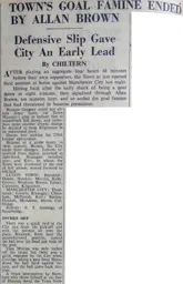 Match Report: Luton Town FC vs Manchester City (9th Sep 1959)