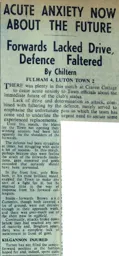 Match Report: Fulham vs Luton Town FC (12th Sep 1959)