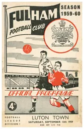 Programme: Fulham vs Luton Town FC (12th Sep 1959)