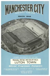 Programme: Manchester City vs Luton Town FC (16th Sep 1959)