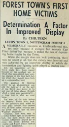 Match Report: Luton Town FC vs Nottingham Forest (19th Sep 1959)