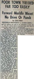 Match Report: Sheffield Wednesday vs Luton Town FC (26th Sep 1959)