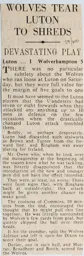 Match Report: Luton Town FC vs Wolverhampton Wanderers (3rd Oct 1959)
