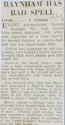 Match Report: Luton Town FC vs Chelsea (17th Oct 1959)