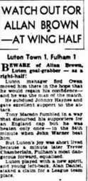 Match Report: Luton Town FC vs Fulham (26th Oct 1959)