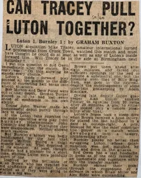 Match Report: Luton Town FC vs Burnley (31st Oct 1959)
