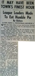 Match Report: Luton Town FC vs Tottenham Hotspur (14th Nov 1959)