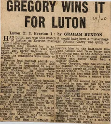Match Report: Luton Town FC vs Everton (19th Dec 1959)