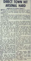 Match Report: Arsenal vs Luton Town FC (26th Dec 1959)