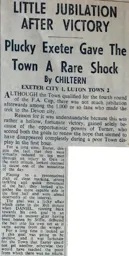 Match Report: Exeter City vs Luton Town FC (9th Jan 1960)