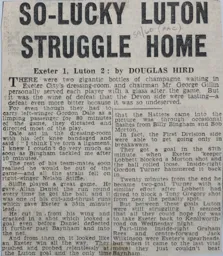 Match Report: Exeter City vs Luton Town FC (9th Jan 1960)