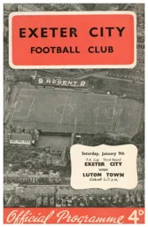 Programme: Exeter City vs Luton Town FC (9th Jan 1960)